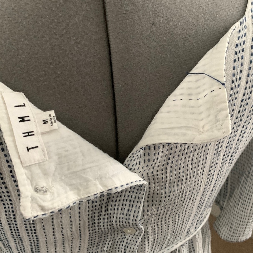THML Embroidered Yoke Dress with Tasseled Ties - Picture 16 of 16